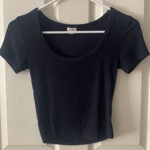 Navy Blue Crop Top